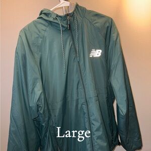 New Balance Teal Green Hooded Rain Jacket